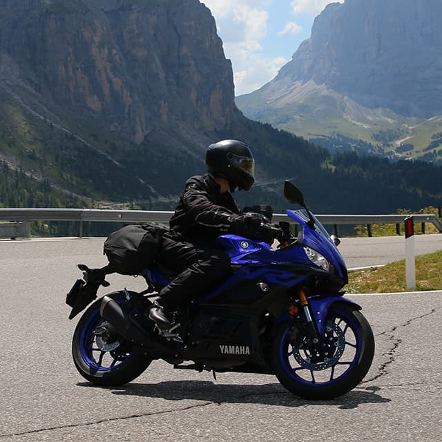 Riding a motorcycle